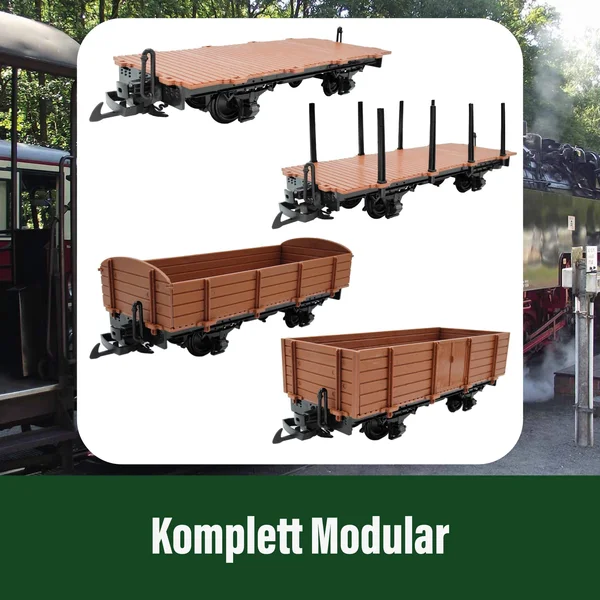 Drehschemelwagen Set schwarz mit Doppelspeichen-Metallrädern als Spur-G Bausatz ML-Train 88921640_auswahl2