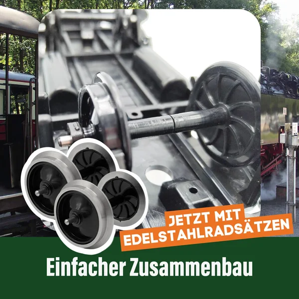 Drehschemelwagen Set schwarz mit Edelstahl-Vollradsätzen als Spur-G Bausatz ML-Train 88922640_auswahl1