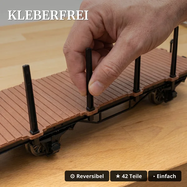 Rungenwagen Bausatz Spur G braun/schwarz mit Metall-Speichenradsätzen 31 mm – 42 Teile ML-Train 88923560_auswahl4
