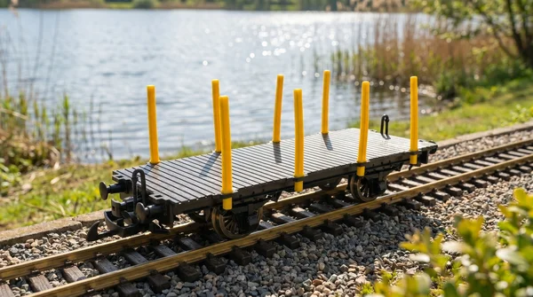 Rungenwagen Bausatz Spur G schwarz/gelb mit Metall-Speichenradsätzen 31 mm – 42 Teile ML-Train 88923570_auswahl1
