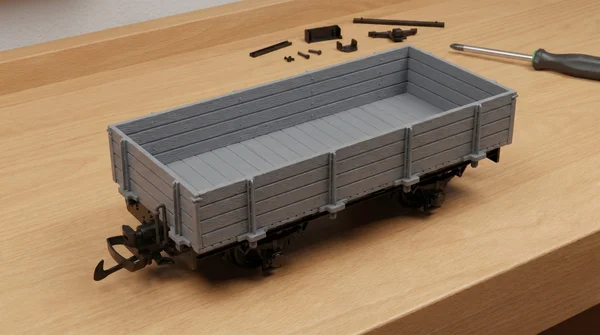 ML-Train Niederbordwagen grau Spur G Bausatz mit Metall-Speichenradsätzen 31 mm – 30 Teile ML-Train 88923590_auswahl1