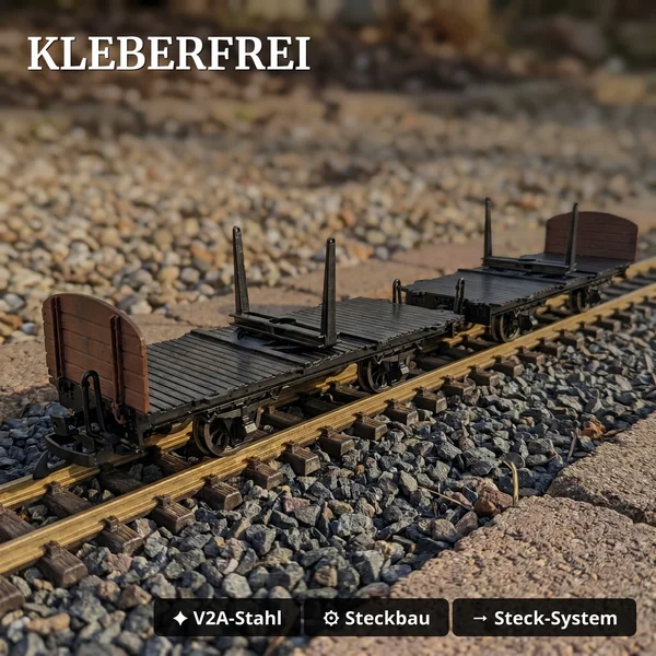 Drehschemelwagen Set Schwarz Metall-Speichenradsatz 31 mm Spur G Bausatz ML-Train 88923640_auswahl3