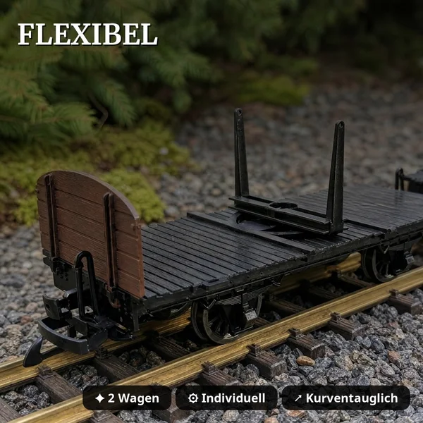Drehschemelwagen Set Schwarz Metall-Speichenradsatz 31 mm Spur G Bausatz ML-Train 88923640_auswahl4
