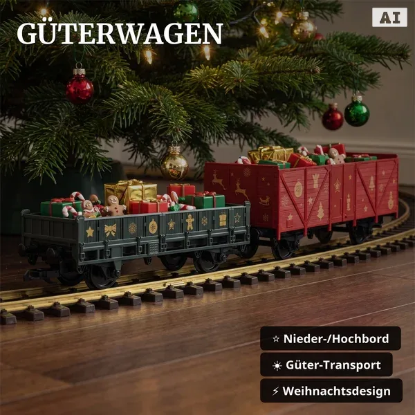 Start-Set Weihnachtszug Dampflok mit 2 Güterwagen Piko 02412_auswahl3