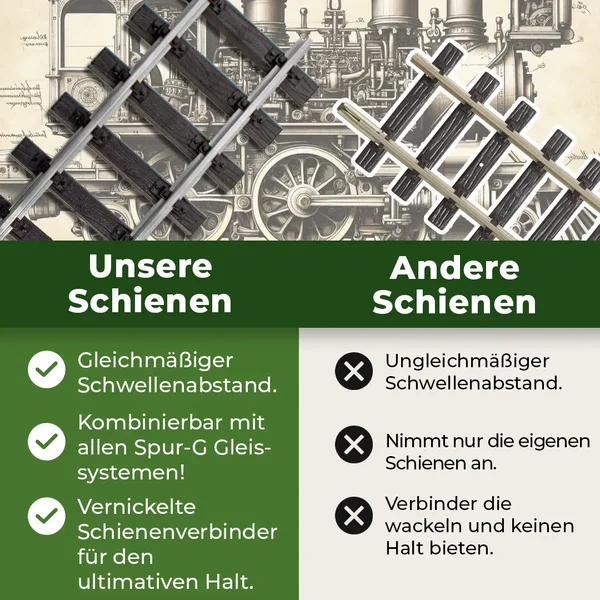 Gleis gerade 60 cm vernickelt mit Verbindern ML-Train 8910642_auswahl1