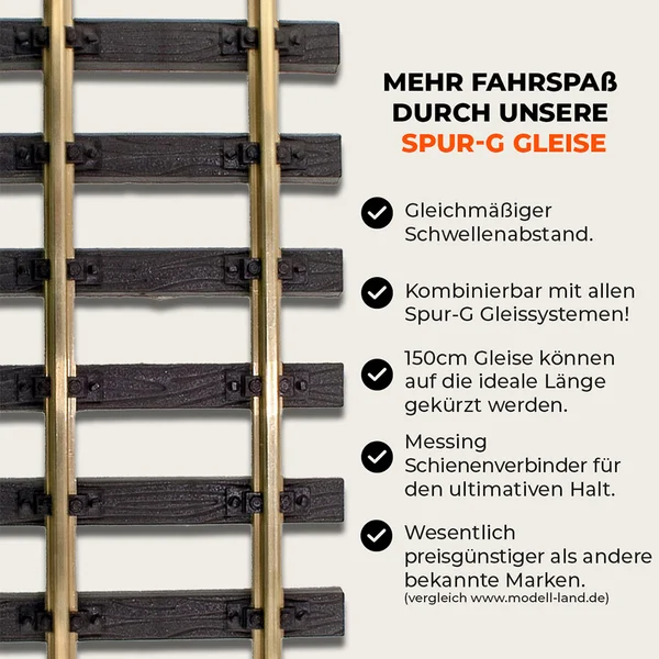 Gleis gerade 90 cm mit Schraub-Verbinder ML-Train 8910902_auswahl1