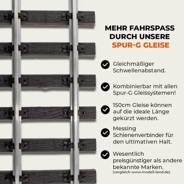 Gleis gerade 90 cm vernickelt mit Verbindern ML-Train 8910942_auswahl2