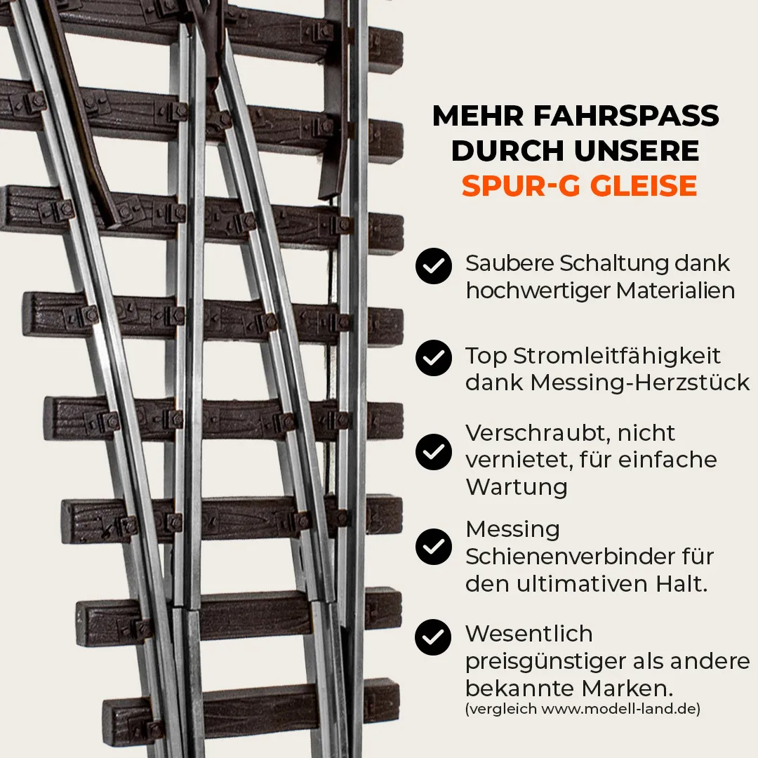 Weiche rechts Set Vernickelt R3 120 cm mit EPL Weichenantrieb ML-Train 8930048_auswahl2
