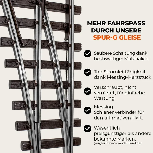 Bogenweiche links R 120/210 cm Set Vernickelt mit analogen TL Weichenantrieb ML-Train 8930079_auswahl2