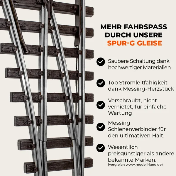 Weiche rechts R3 vernickelt R 120 cm mit Verbindern ML-Train 8941264_auswahl2