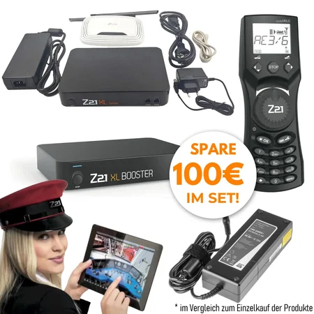 12A Roco XL Funk-Zentrale mit Booster im Set mit Handy und 2 Netzteilen Spur-G