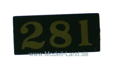 Nummernschild 281 Dampflok UP LGB 72332-E003