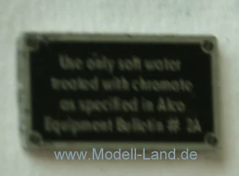 Herstellerschild Diesellok US LGB 20550-E022