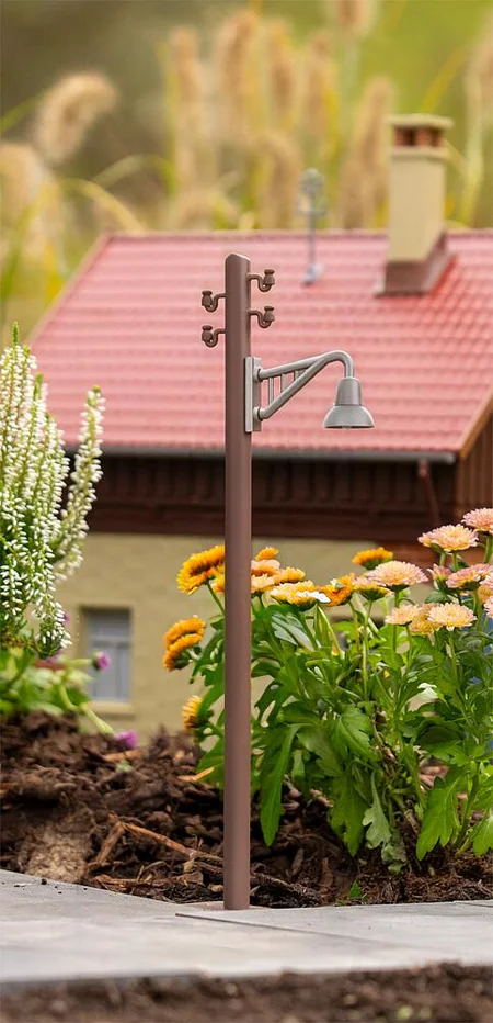 Holzmast mit Auslegerleuchte 2 Stück Pola 333233