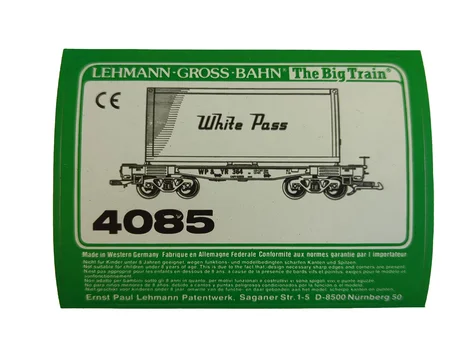 Aufkleber Güterwagen Containerwagen White Pass LGB 4085