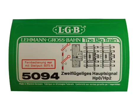 Aufkleber Zubehör Zweiflügeliges Hauptsignal LGB 5094