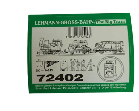 Aufkleber Dampflok Güterzug mit Unimog und Kranwagen Starter Set LGB 72402