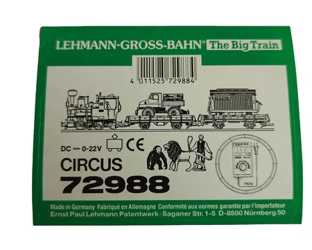 Aufkleber Dampflok Circuszug Starter Set LGB 72988