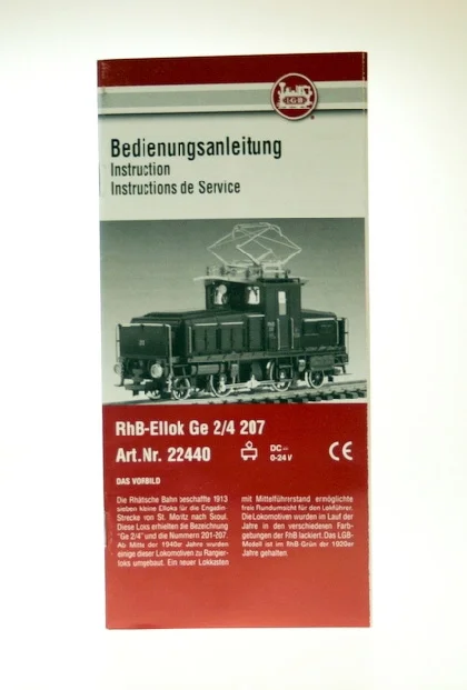 Bedienungsanleitung 22440 E-Lok LGB 80003-E002
