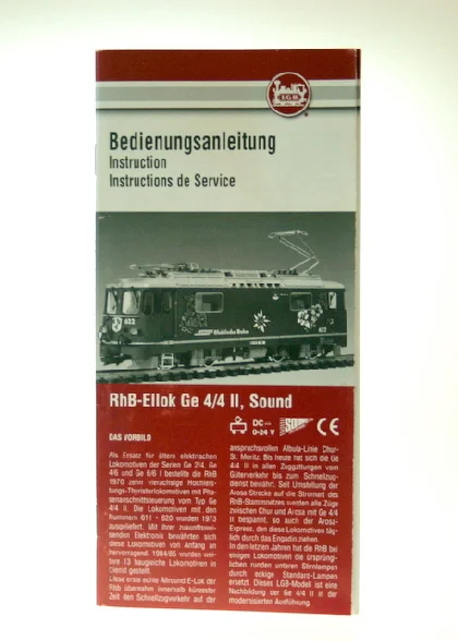 Bedienungsanleitung Ge 4/4 II E-Lok LGB 80003-E014