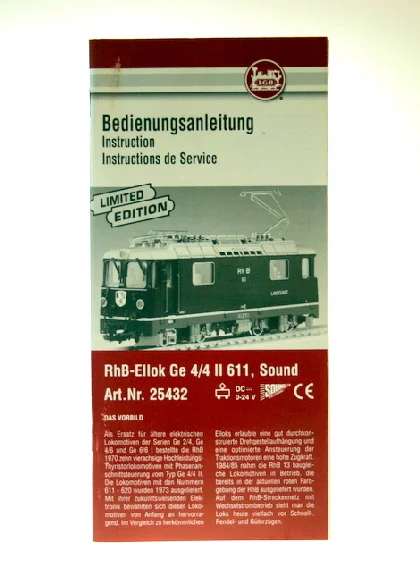 Bedienungsanleitung 25432 E-Lok LGB 80003-E020