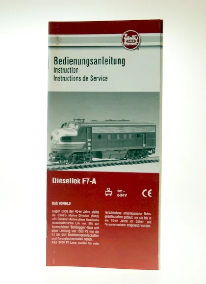 Bedienungsanleitung F7A Diesellok LGB 80004-E008