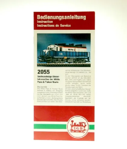 Bedienungsanleitung 2055 Diesellok LGB 80004-E101