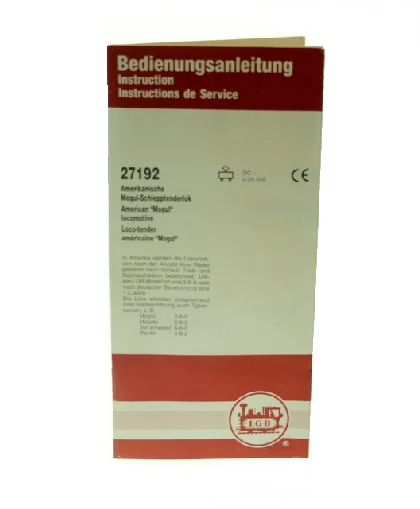 Bedienungsanleitung 27192 Dampflok LGB 80005-E005
