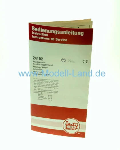 Bedienungsanleitung 24192 Dampflok LGB 80005-E009