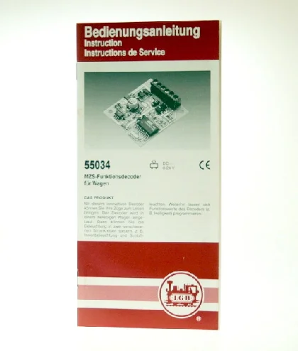 Bedienungsanleitung MZS Wagen Zubehör LGB 80006-E009