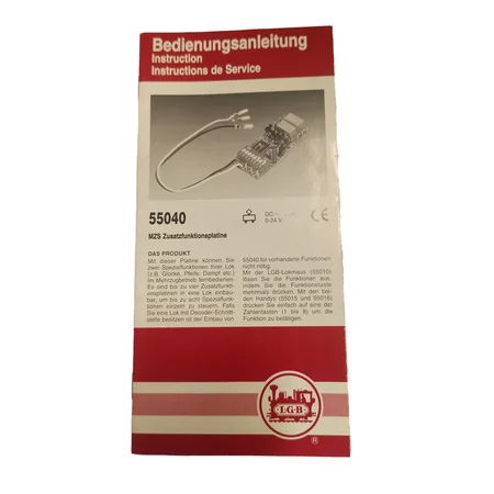 Bedienungsanleitung 55040 MSZ Zusatzfunktionsplatine Zubehör LGB 80004-E018
