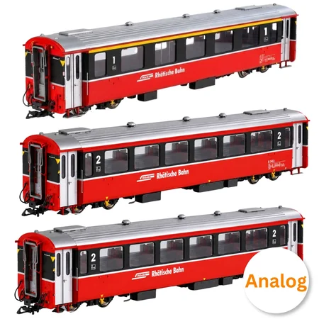 RhB Personenwagen EW III analog 3er Set - 1. Klasse und 2. Klasse Train Line 8200298