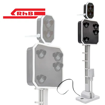Lichtsignal Typ L 2-fach mit RhB Vorsignal für Spur G analog / digital mit Decoder Ml-Train 83814623