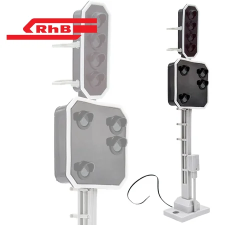 Lichtsignal Typ L 4-fach mit RhB Vorsignal für Spur G analog / digital mit Decoder ML-Train 83814625