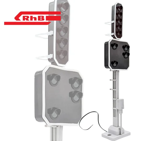 Lichtsignal Typ L 5-fach mit RhB Vorsignal für Spur G analog / digital mit Decoder ML-Train 83814626