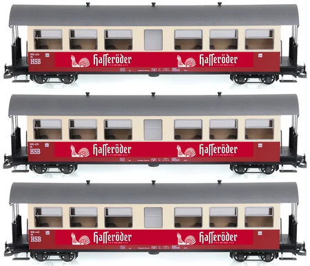 Personenwagen 900-434 + 900-435 + 900-440 Hasseröder Pils HSB Train Line 3er Set