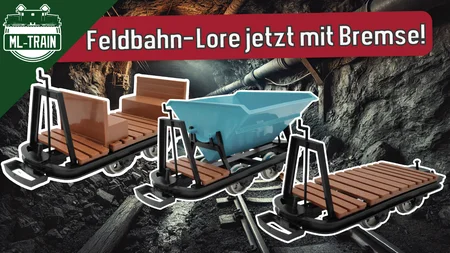 MODULARE Feldbahnloren mit BREMSE -  Aufbau und Vorstellung auf Modellbahnanlage