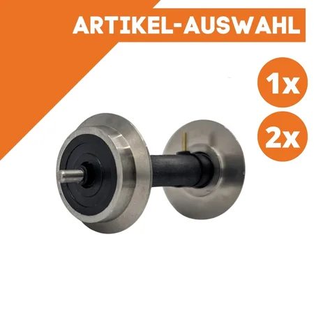 Vollradsatz kugelgelagert stromführend aus Edelstahl 24 mm Spur-G