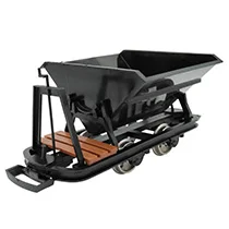 Kipplore mit Bremserbühne Grubenhunt Feldbahnwagen schwarz