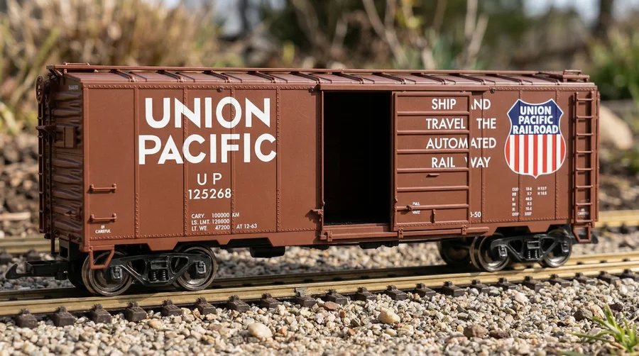 Gedeckter Güterwagen Steel Box Car Union Pacific LGB 41919 - Detaillierte Übersicht