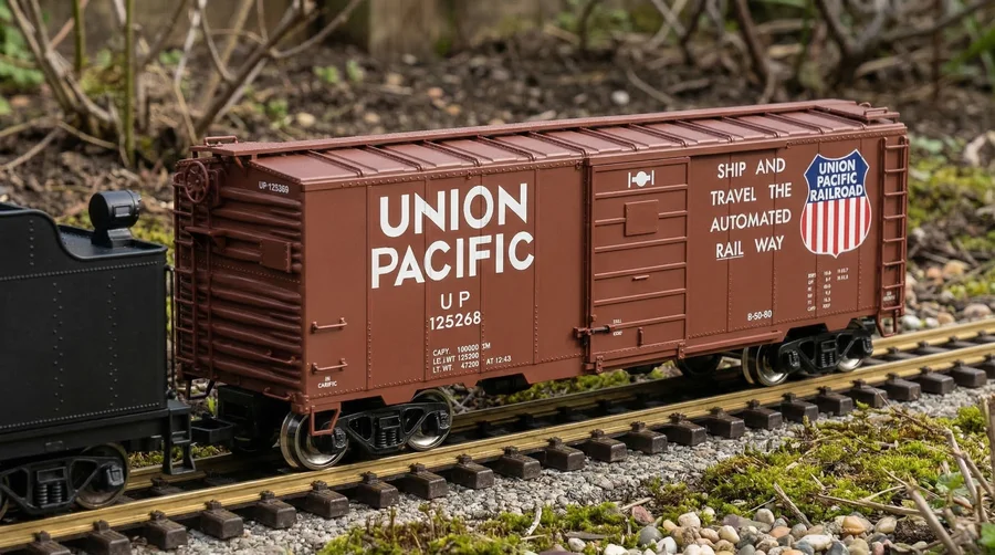 Gedeckter Güterwagen Steel Box Car Union Pacific LGB 41919 - Klassik für US-Güterzüge