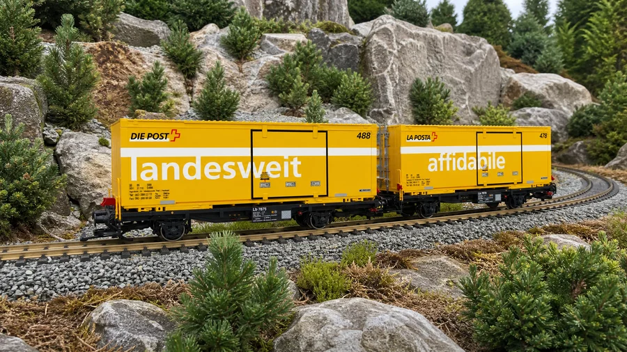 Post Containerwagen-Set RhB LGB 45886 - Detaillierte Übersicht