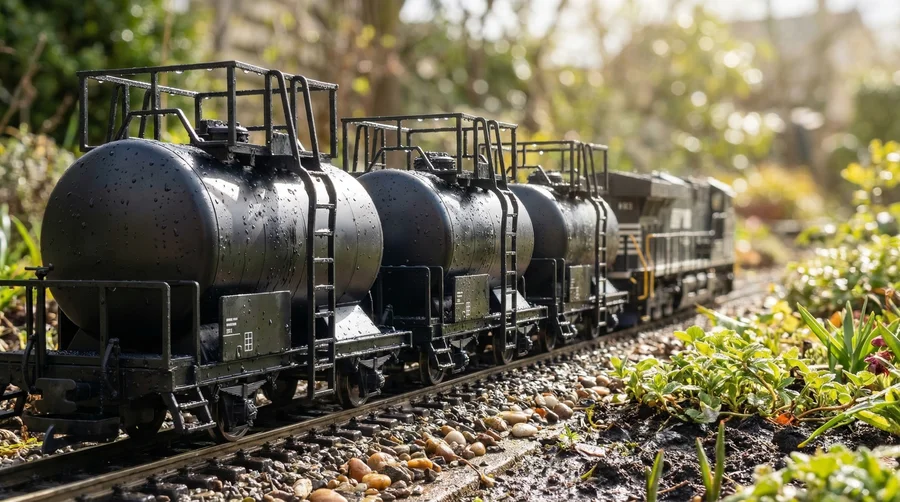 ML-Train Tankbühne 3-tlg. für LGB Kesselwagen 3er Set Spur G - Wetterfeste Kesselwagen-Aufrüstung