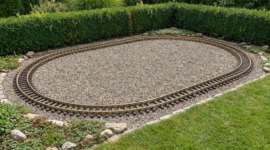 Großes Gleisoval-Set 360x180 cm Messing Radius 90 cm Spur G mit Zubehör ML-Train 8200289  - Meisterwerk im Garten