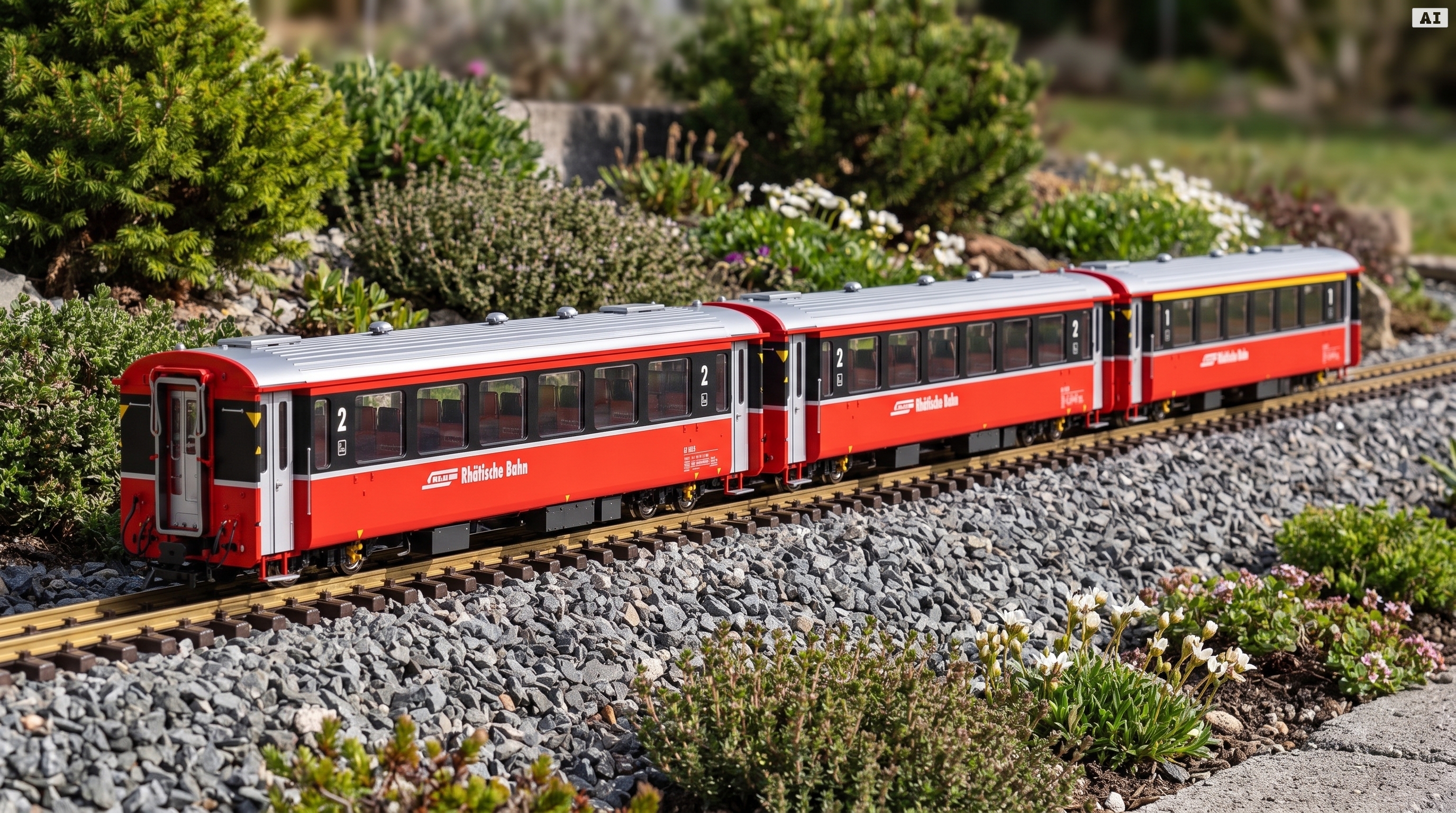 RhB Personenwagen EW III analog 3er Set - 1. Klasse und 2. Klasse Train Line 8200298 - Bernina Express Flair