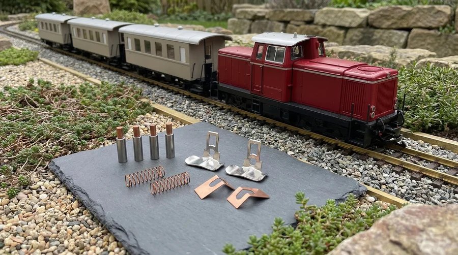 Schleifschuh mit Schleiferkohle - Wartungs-Set für LGB B-Getriebe Ersatzteile bei Verschleiß ML-Train 83201244 - Detaillierte Übersicht