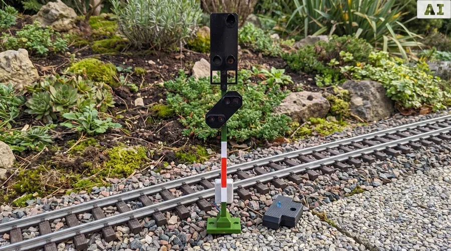 Lichtsignal Typ HV Einfahrtsignal mit Vorsignal für Spur G analog / digital mit Decoder ML-Train 83804642 - Detaillierte Übersicht