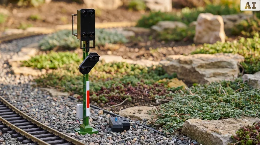 Lichtsignal Typ HV Einfahrtssignal mit Ersatzrot und Vorsignal für Spur G analog / digital mit Decoder ML-Train 83804644 - Für Profis, digital wie analog