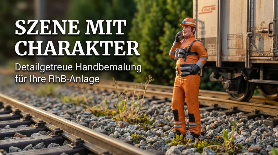 ML-Train Rangierer RhB Killian Spur G – Handbemalt, Wetterfest, Spur G - Szene mit Charakter