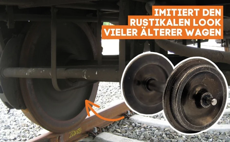 4x Metall-Scheibenradsatz 31 mm Spur-G ML-Train 88999340 - Rustikaler Look für Personen- und Güterwagen